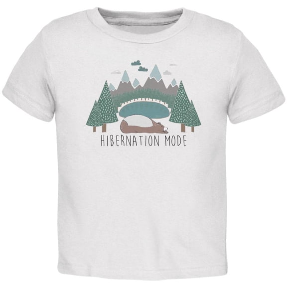 Autumn Bear Hibernation Mode Toddler T Shirt White Toddler Size 5/6