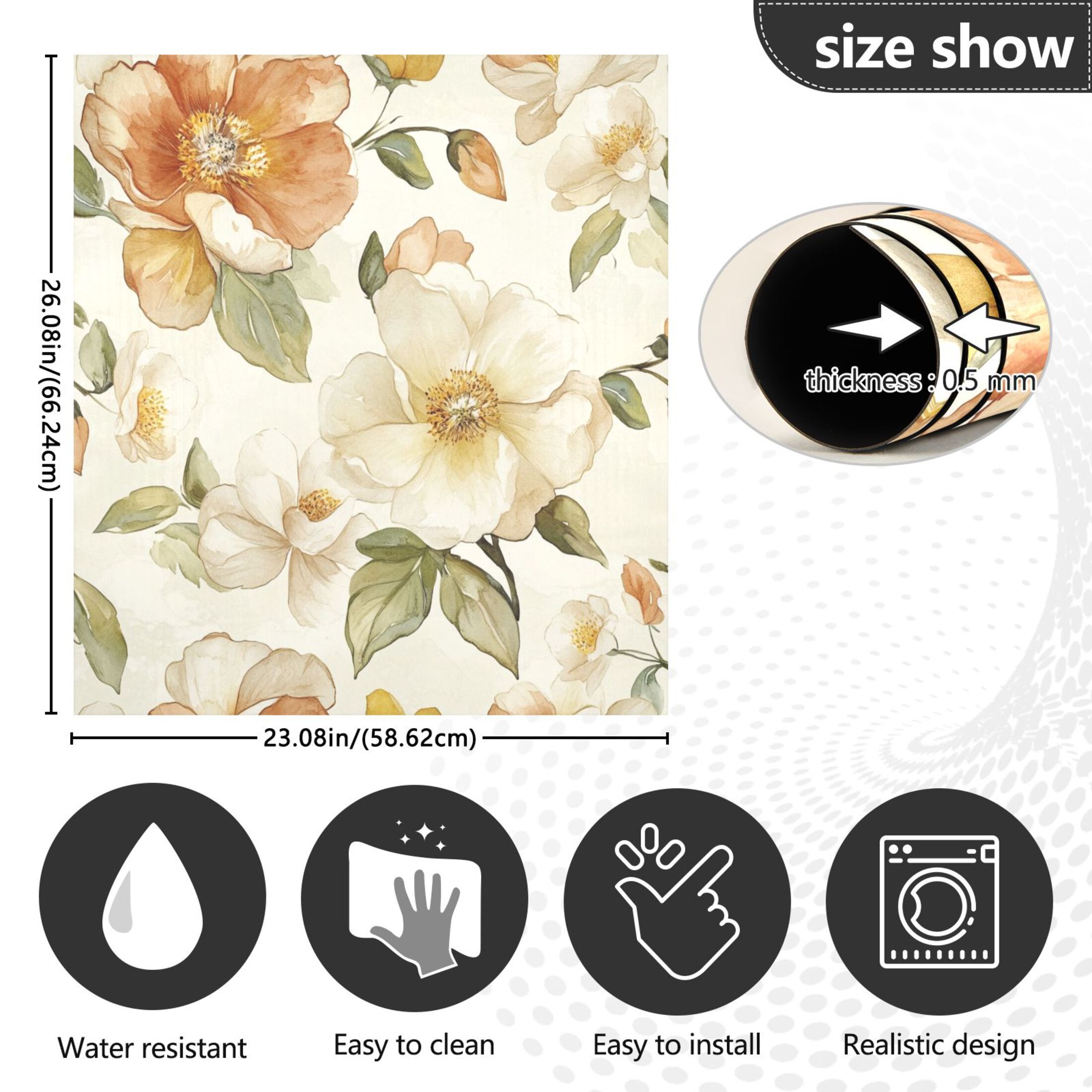 Dishwasher Magnetic Sticker 23x26 Inch Refrigerator Magnetic Sticker Washing Machine Magnetic Sticker Kitchen Panel Magnetic Sticker Home Decor Vibrant Gold Flowers