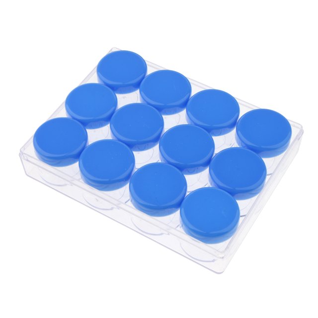 12-Slots 15g Caja de almacenamiento de joyas de plástico transparente Hoard Beads Nail Glitter Case Azul Colcomx Frascos de almacenamiento vacíos
