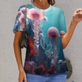 thumbnail image 6 of Jellyfish Ocean Style Women's T-Shirt Short Sleeve T Shirts Tops Tee Ladies Loose T, 6 of 6