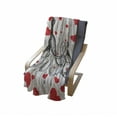 thumbnail image 4 of Love Soft Flannel Fleece Throw Blanket, Sketchy Octopus Animal and Hearts on Grunge Wooden Planks Image, Cozy Plush for Indoor and Outdoor Use, 70" x 90", Vermilion Charcoal Grey, by Ambesonne, 4 of 6