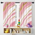 thumbnail image 5 of Blackout Kids Curtains,Pink White Gold Marble Pattern Childrens Insulated Curtains Set Of 2,Bedroom Essentials,Toddler Room Decor 42"x54", 5 of 5