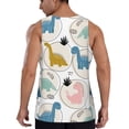 thumbnail image 3 of Xecao Cute Dinosaurs Men's Tank Top Workout Quick Dry Sleeveless Gym Jogging Muscle Shirts Summer Swim Beach Tops, 3 of 9