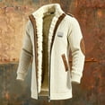 thumbnail image 2 of Fgnfyis Winter Coats for Men Knit Jacquard Anorak Coat with for Warmth and Comfort in Mid Length Design Mens Jacket White_001 S, 2 of 3