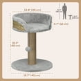thumbnail image 2 of Grey Small Cat Tree with Scratching Post & Perch - 16" Indoor Cat Tower for Play & Rest - Durable Particle Board Design, 2 of 7