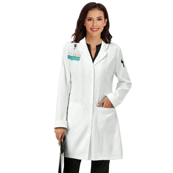cimmuovere Laboratory/ Nurse Coat With Collar, Long Sleeve, 3 Pockets