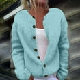 thumbnail image 2 of BODOAO Cardigan Sweaters for Women Button Down Long Sleeve Chunky Cardigan Top Casual Knit Jacket Fall Winter Streetwear Autumn and Winter Warm Sweater Knitted Cardigan Sweater Coat Mint Green Xl, 2 of 3