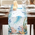 thumbnail image 3 of Table Runners 90 Inches Long Dress Scarves, Jellyfish Coastal Farmhouse Coffee/Dining/Kitchen Table Runner for Living Room, Summer Nautical Starfish Coral Ocean 13x90 Inch, 3 of 9