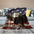thumbnail image 2 of ONETECH  American Eagle Flag Blanket, Flannel Eagle Blanket Soft Cozy Plush Blanket Gifts for Adults and Kids Plush Warm Throw Blanket for Bedroom Living Room Sofa Couch, 2 of 6
