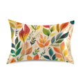 thumbnail image 7 of Yayeee Pillowcase King Size Set of 2 Satin Wrinkle Resistant Pillow Case, Orange Leaves, 7 of 7