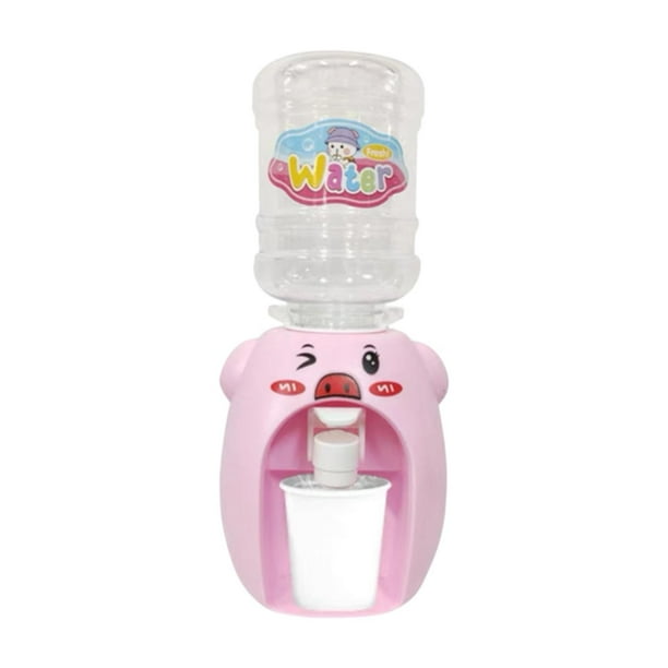 Mini dispensador de agua para beber Fuente de agua, Máquina de agua de dibujos animados de juguete de casa de muñecas en miniatura para niños , Rosa
