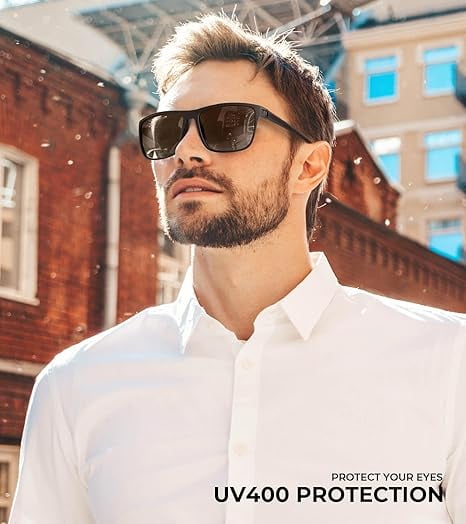 4-Pack Polarized Sunglasses for Men – UV Protection Classic Shades for Driving, Fishing, Golf (Black, Blue, Red, Brown)-dh