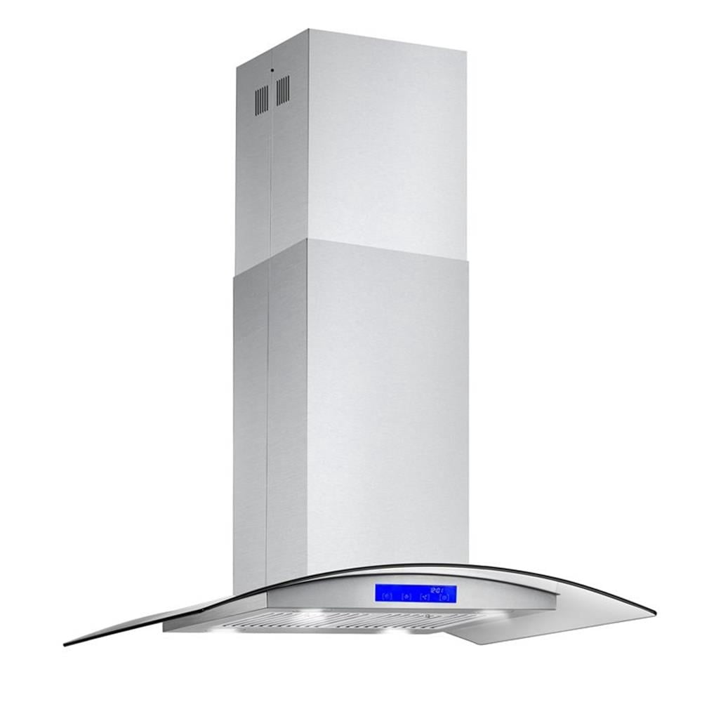 36 in. Lumin Collection Ductless Island Range Hood in Stainless Steel