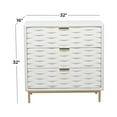 thumbnail image 4 of DecMode 32" x 32" White Wood 3 Drawer Geometric Cabinet, 1-Piece, 4 of 13