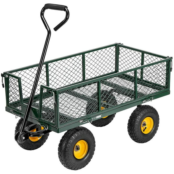 Heavy Duty 1100 Lbs Capacity Mesh Steel, Wagon Garden Cart