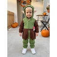 thumbnail image 3 of RUINIXCW Kids Christmas Elf Costume Toddler Baby Boy Girl Fairy Tale Halloween Costume Fall Winter Snowsuit Fleece Jumpsuit Long Sleeve Hooded Romper, 3 of 10