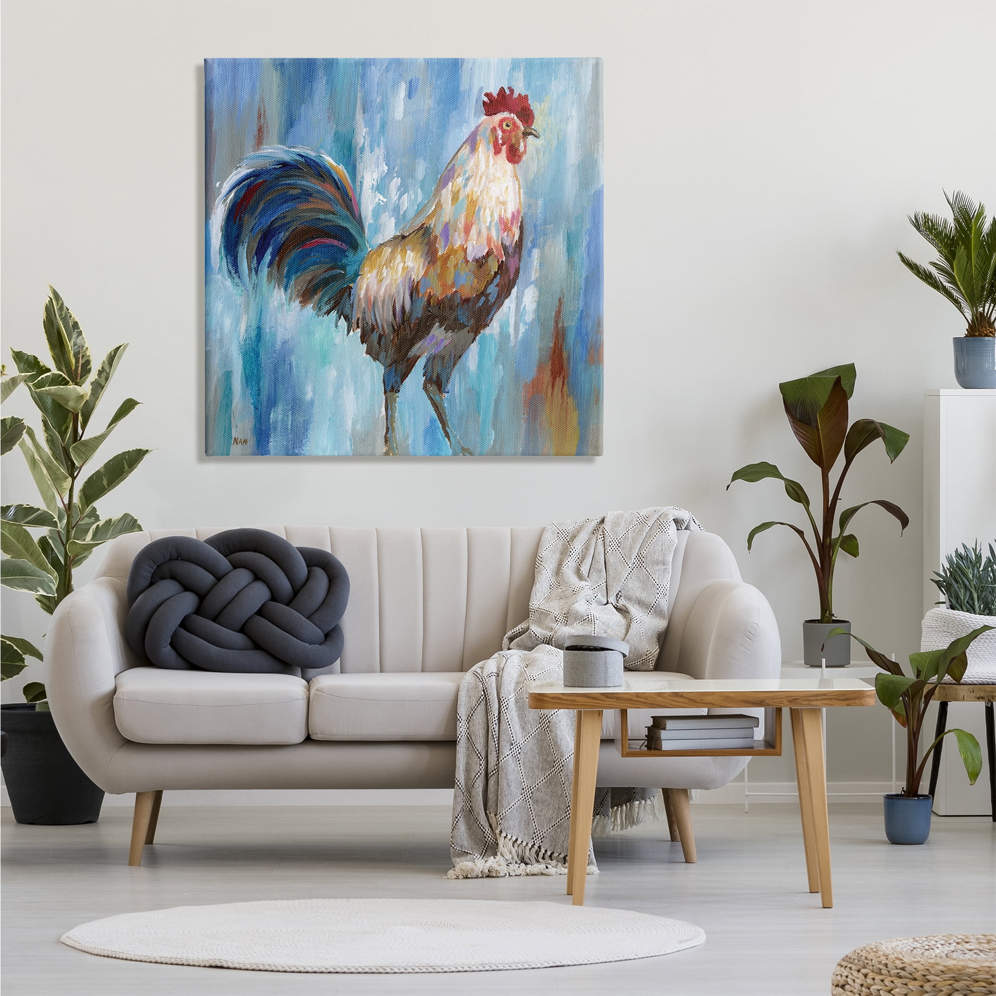 Stupell Industries Farm Rooster Contemporary Morning Country Bird Animals & Insects Painting Gallery Wrapped Canvas Print Wall Art, 36 x 36