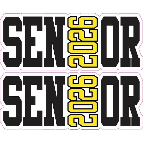 StickerTalk Yellow 2026 Senior Vinyl Sticker Sheet, 5 inches x 2 inches