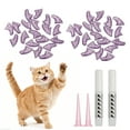 thumbnail image 1 of Uxcell Cat Nail Caps, Cat Claw Covers with Adhesive Glue and Applicators, Kitten Claw Caps Soft Paws, (40 Pcs, L, Crystal Lavender), Intended for Pet Tips /  Nail Covers / Control Paws, 1 of 6
