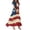 Khaki, variant on Women's Patriotic American Flag Maxi Dress V Neck Short Sleeve Independence Day Stars and Stripes Casual Summer Dress for Beach and Holiday Celebrations Gold L
