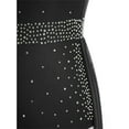 thumbnail image 6 of Kaerm Womens Sleeveless Lyrical Dance Dress Glittery Asymmetrical Shoulder Split Dress Modern Dancewear Black S, 6 of 7