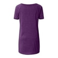 thumbnail image 5 of CHOK Hauts pour Femmes T-Shirts à Manches Courtes pour Femmes Liquidation Couleur Unie Grande Taille Tendance Été Coupe Décontractée T-Shirts Chemises Décontractées Col Rond Chemises Fluides Blouses Hauts Noir G, 5 of 5