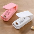 thumbnail image 1 of Xihbxyly Mini Selladora de Bolsas, Selladora Térmica Portátil con Imán, Sellado Rápido y Uniforme, Fácil de Usar, Ideal para Uso Doméstico y de Viaje, Colores Blanco y Rosa, Tamaño 10 X 4 X 4 Cm, 1 of 6