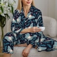 thumbnail image 4 of Wukai Glowing Butterfly Print Women's Pajama Set - Soft Long Sleeve Sleepwear for Comfort and Style-, 4 of 9