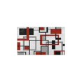 thumbnail image 2 of 2 Piece Red Black Geometric Rug Kitchen Rug Set, Decor Kitchen Rugs, Absorbent Non-Slip Washable Floor Mats, Home Indoor Runner Rugs 17"x47"+17"x30", 2 of 7