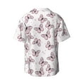 thumbnail image 4 of Goofa Pink Butterflies (2) Printed Men's Casual Short-sleeved Shirt,Lightweight Breathable Button-down,Summer Casual men's top,Versatile Fashion shirt-3X-Large, 4 of 7