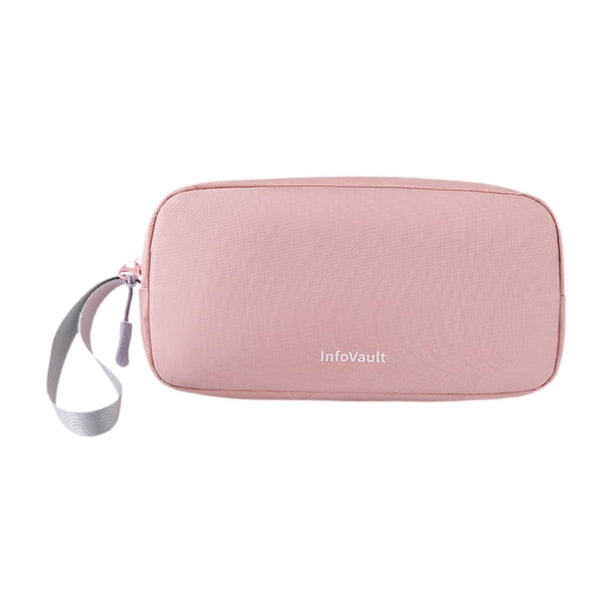 Bolsa organizadora de cables, bolsa de almacenamiento para cables y cargadores pequeños. Rosa