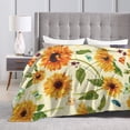 thumbnail image 4 of Kll Fleece Blanket Plush Throw Blanket Sunflowers And Butterflies,Soft Fuzzy Cozy Flannel Blanket For Couch Sofa Bed.(40"X30"), 4 of 9