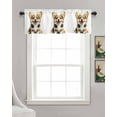 thumbnail image 3 of Cute Sitting Dog Kitchen Valances for Windows Farmhouse Linen Window Valance Curtain for Living Room Window Treatment Watercolor Cartoon Puppy Animal Valance Rod Pocket Topper Drape, 54 x 18 Inch, 3 of 6