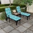 thumbnail image 3 of Jordan Manufacturing Seacoral 74" x 22" Turquoise Printed Rectangle Chaise Lounge Outdoor Seating Cushion, 3 of 14