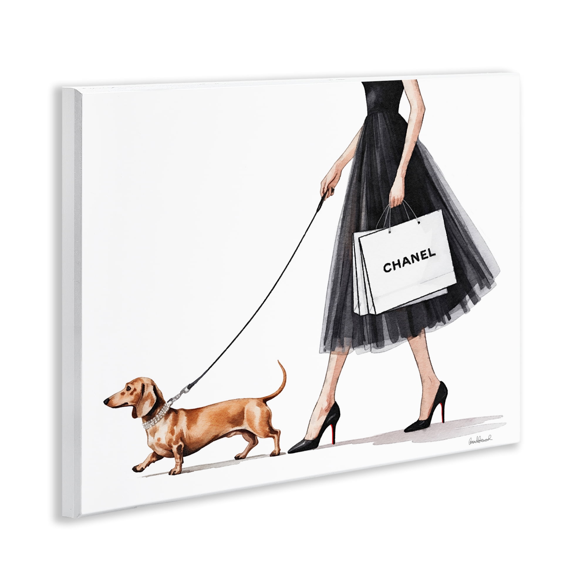 Stupell Industries Glam Dog Walking Wall Plaque Art, design by Amanda Greenwood