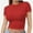 Red, variant on Women's Short Sleeve Crop Tops Crew Neck T Shirt Sexy Tee