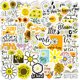 thumbnail image 1 of Paquete de pegatinas con forma de girasol y margarita, vinilo de 4 cm, 50 unidades, impermeables, 1 of 2