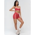 thumbnail image 7 of PISONIC Women Two Piece Workout Sets Color Block Sports Bra and High Waist Shorts Gym Yoga Athletic Outfits, 7 of 7