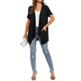 thumbnail image 6 of TIANZEN Women Floral Short Sleeve Cardigans For Women Casual Drape Open Front Lightweight Summer Cardigan With Pocket High Low Hem Thin Sweater Cardigan Women's Knit Sweater plus Sweater, 6 of 7