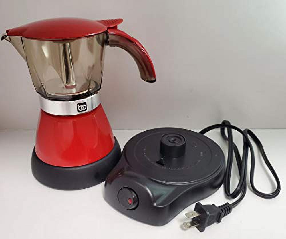 Bene Casa - Electric Espresso Maker 1-3 Cup Red, Cafetera Electrica Roja de 3 Tasa Model BC-95514.