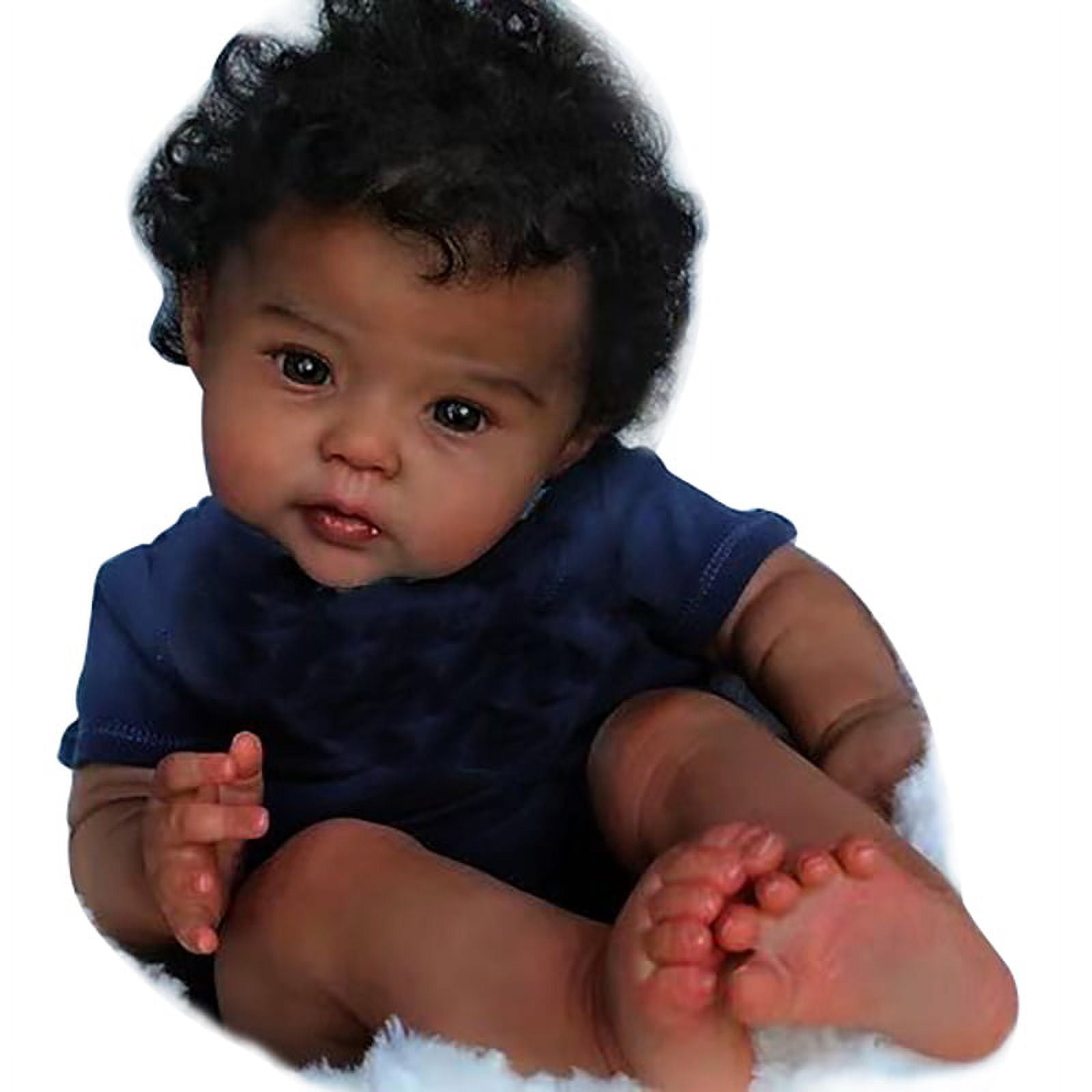 ADFO 50cm Black Bebe Reborn Dolls Tutti Brown Skin Realistic Baby Lifelike  Newborn Toys Baby Brown