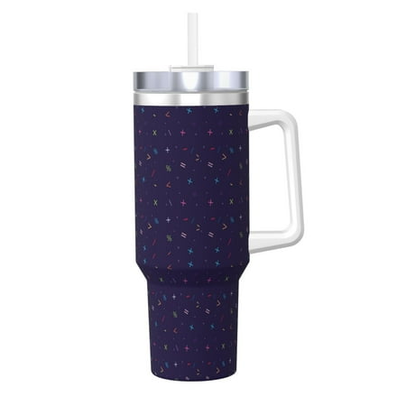 

Matuu Mathematical Symbols for 40OZ Ice Cup with Handle Durable Thermal Cups Keep Drinks Cold and Hot Insulated Car Mug with Lid