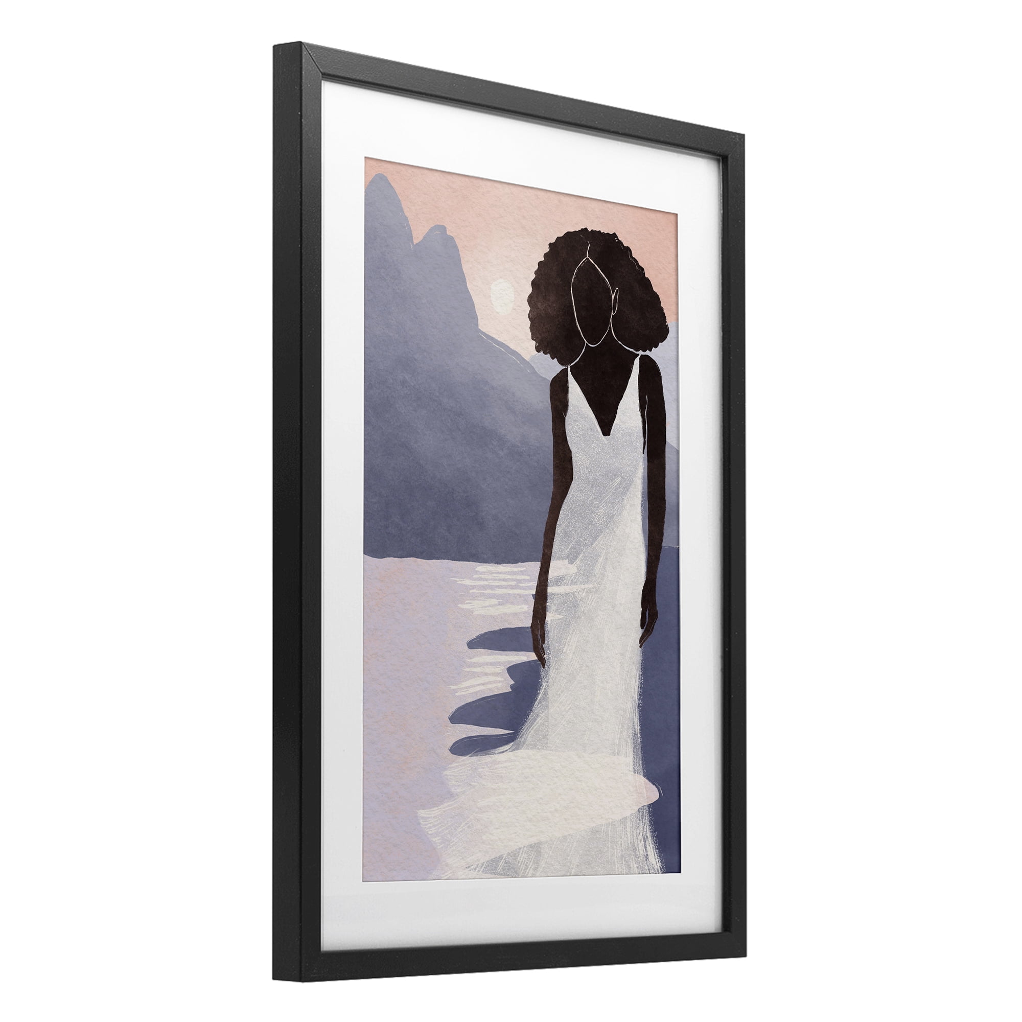 Stupell Industries White Gown Silhouette at Sunset Black Framed Print Under Glass, design by Yuyu Pont