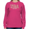 thumbnail image 2 of Smartprints USA Est. 1776 Floral Patriotic Women's Sweatshirt, Heliconia, 5XL, 2 of 3