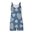thumbnail image 5 of Penkiiy Summer Romper For Women Short Bib Overalls Casual Loose Sleeveless Jumpsuits Wide Leg Fashion Playsuit With Pockets M Blue, 5 of 6
