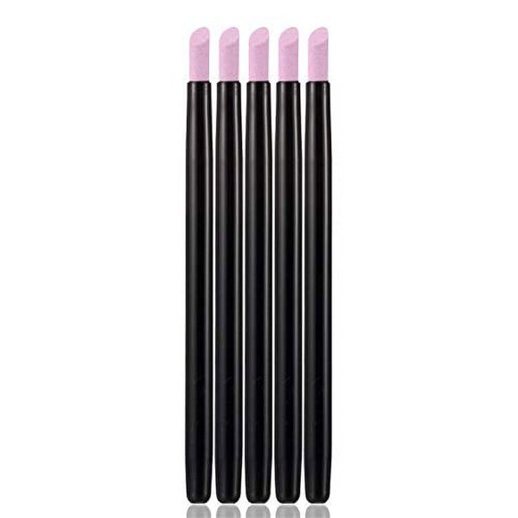 Yimart 5 herramientas de lima de uñas de piedra para lijar lima de uñas, removedor de cutículas, cortadora, pluma de pedicura, herramienta de manicura lavable, herramienta cosmética para salón de uñas