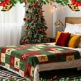 thumbnail image 4 of Christmas Flannel Blanket Throw Red Green Checkered Blanket Christmas Tree Snowflake Soft Fuzzy Cozy Throw for Couch Bedroom Sofa Travel Bed Xmas Decor, 50 x 60 Inch, 4 of 6
