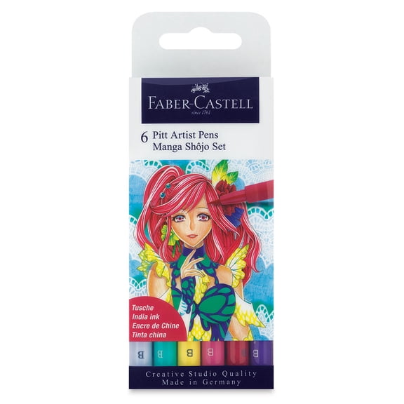 Faber-Castell Pitt Artist Pens Manga Set - Shojo, Set of 6