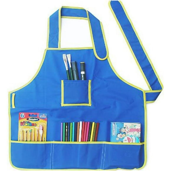 Children Kids Waterproof Art Craft Apron Smock for DIY Painting Drawing (Blue)
