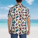 thumbnail image 4 of Balery Colorful Flying Butterflies Camisas hawaianas de manga corta para hombre, camisas playeras de corte holgado, camisas de vacaciones con botones,X-Large, 4 of 7